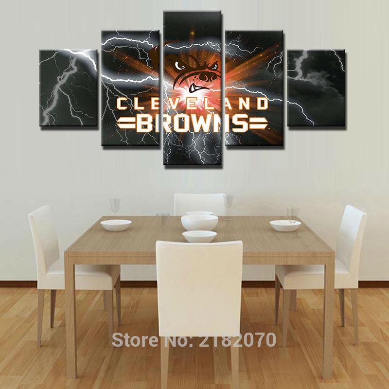 Cleveland Browns Team American Football - Sport 5 Panel Canvas Art Wall Decor Cleveland Browns Team American Football - Sport 5 Panel Canvas Art Wall Decor