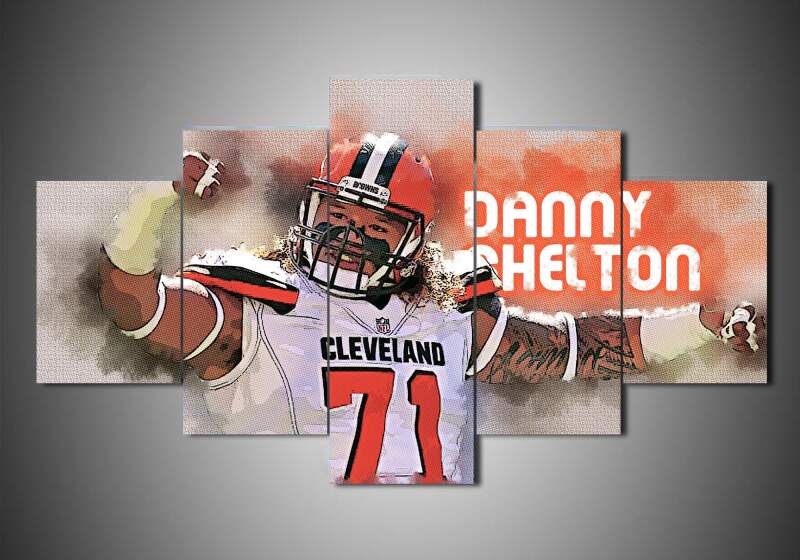 Cleveland Browns - Danny Shelton - Sport 5 Panel Canvas Art Wall Decor Cleveland Browns - Danny Shelton - Sport 5 Panel Canvas Art Wall Decor