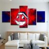 Cleveland Indians 5 - Sport 5 Panel Canvas Art Wall Decor