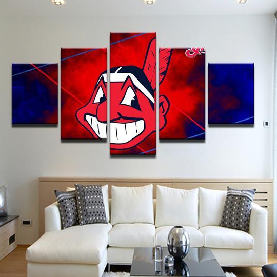 Cleveland Indians 5 - Sport 5 Panel Canvas Art Wall Decor Cleveland Indians 5 - Sport 5 Panel Canvas Art Wall Decor