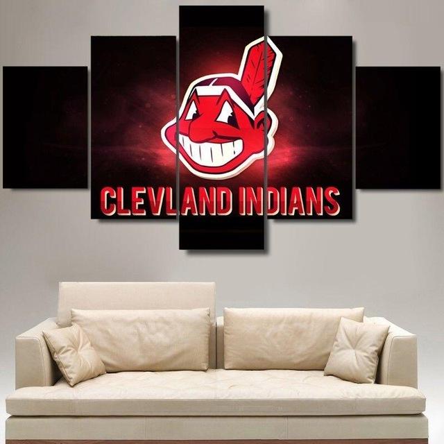 Cleveland Indians Sports Team - Sport 5 Panel Canvas Art Wall Decor Cleveland Indians Sports Team - Sport 5 Panel Canvas Art Wall Decor