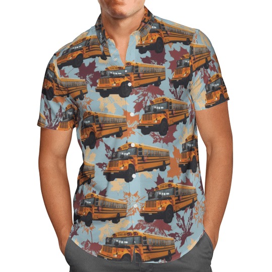 Cnadian School Bus Hawaiian Shirt Cnadian School Bus Hawaiian Shirt