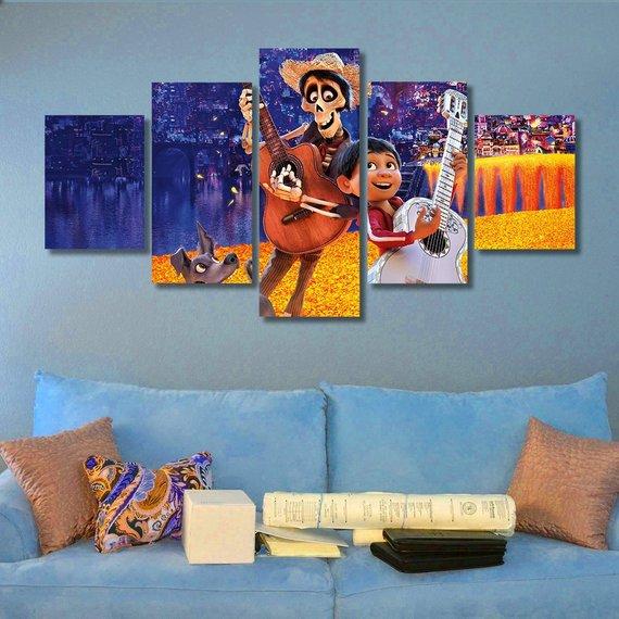 Coco - Cartoon 5 Panel Canvas Art Wall Decor Coco - Cartoon 5 Panel Canvas Art Wall Decor