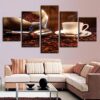 Coffee And Coffee Beans 7 - Nature 5 Panel Canvas Art Wall Decor