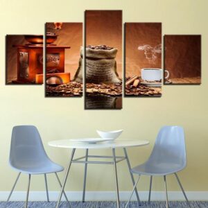 Coffee Shop Cafe Restaurant - Nature 5 Panel Canvas Art Wall Decor