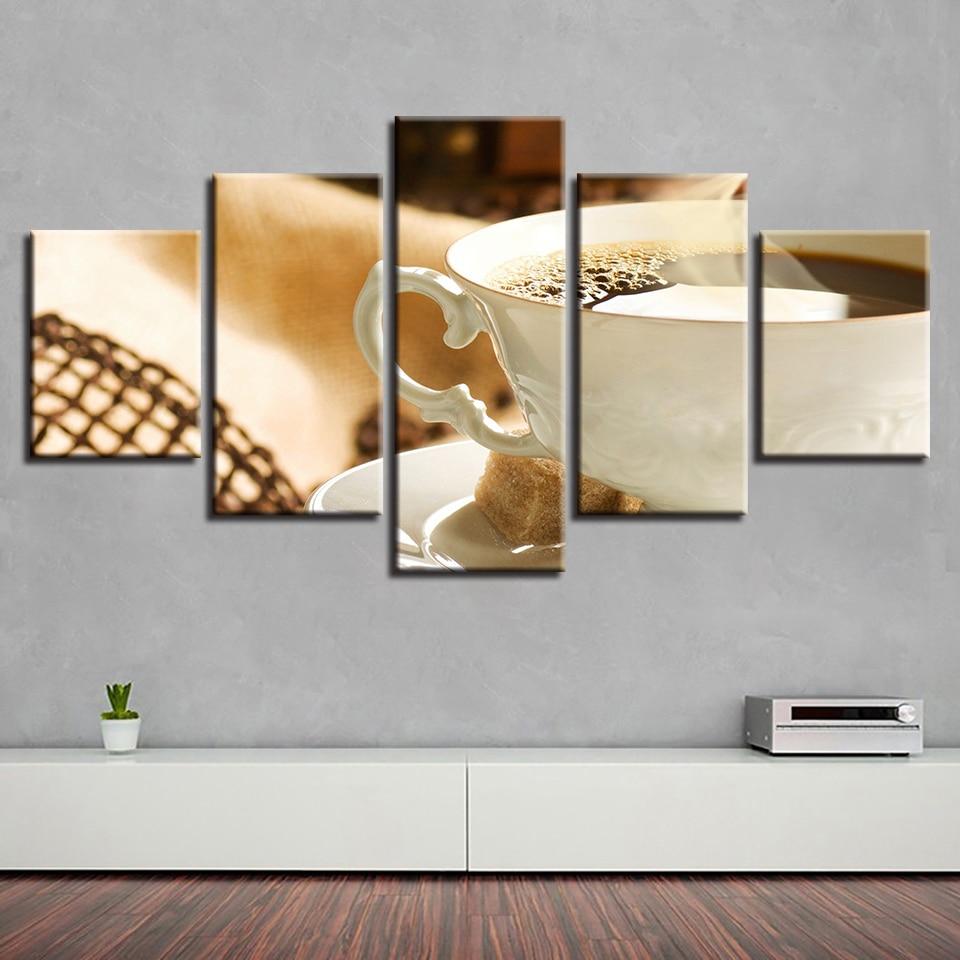 Coffee Still Life - Nature 5 Panel Canvas Art Wall Decor Coffee Still Life - Nature 5 Panel Canvas Art Wall Decor