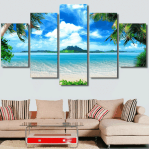 Cold Water Paradise - Nature 5 Panel Canvas Art Wall Decor
