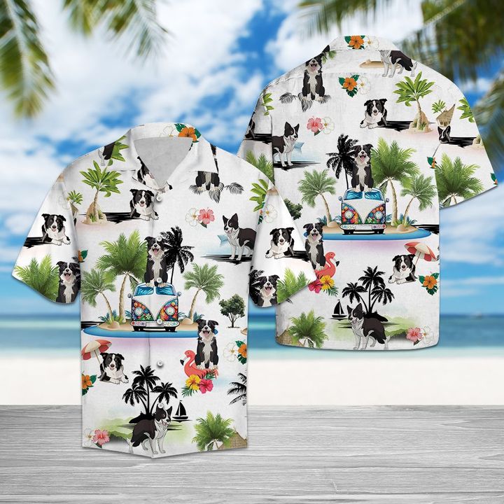 Collie Vacation Hawaiian Shirt Summer Button Up Collie Vacation Hawaiian Shirt Summer Button Up