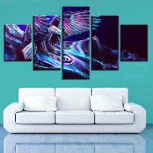 Color Animal Eagle - Abstract 5 Panel Canvas Art Wall Decor