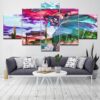 Color Character - Abstract 5 Panel Canvas Art Wall Decor