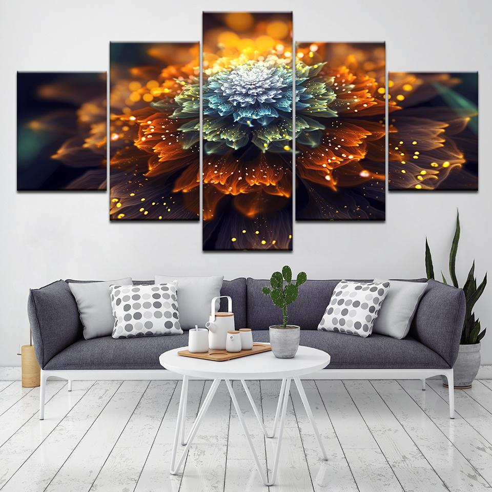 Color Flowers - Nature 5 Panel Canvas Art Wall Decor Color Flowers - Nature 5 Panel Canvas Art Wall Decor