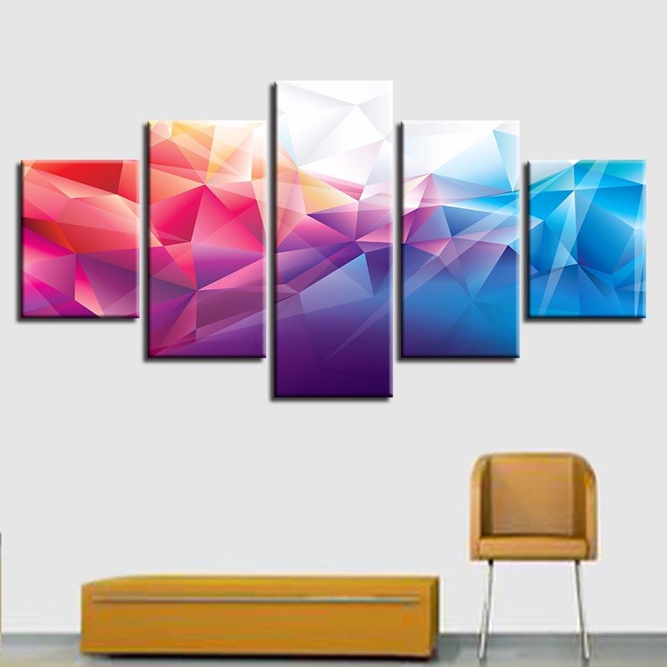 Color Graphics - Abstract 5 Panel Canvas Art Wall Decor Color Graphics - Abstract 5 Panel Canvas Art Wall Decor