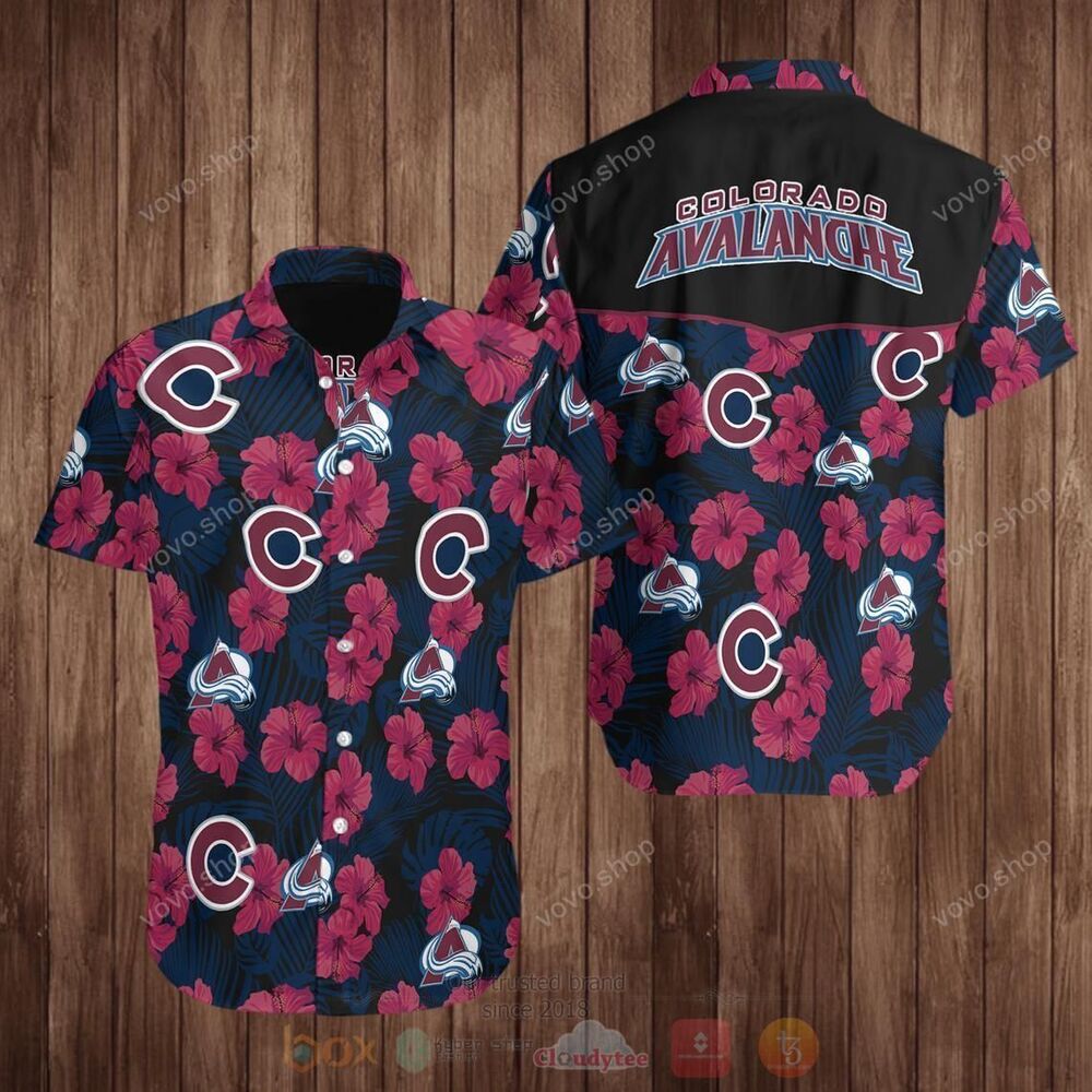Colorado Avalanche Navy Hawaiian Shirt Colorado Avalanche Navy Hawaiian Shirt