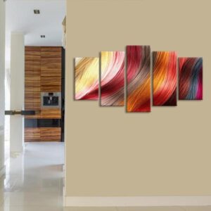 Colored Hair - Abstract 5 Panel Canvas Art Wall Decor