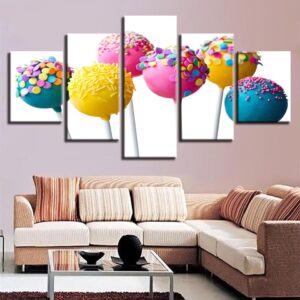 Colored Lollipop - Abstract 5 Panel Canvas Art Wall Decor