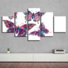 Colorful Butterfly 03 - Animal 5 Panel Canvas Art Wall Decor