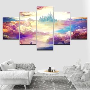Colorful Clouds - Nature 5 Panel Canvas Art Wall Decor