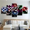 Colorful Dice - Gaming 5 Panel Canvas Art Wall Decor
