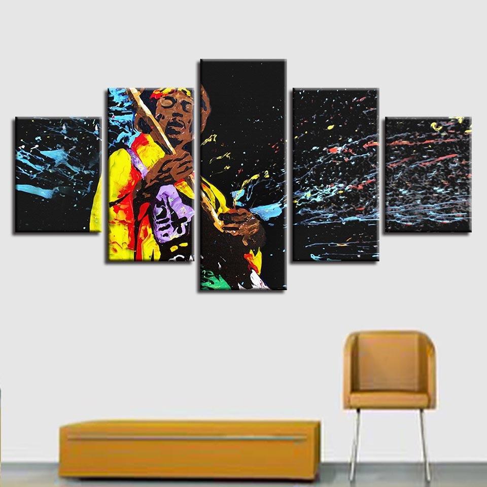 Colorful Graffiti Abstract Characters - Abstract 5 Panel Canvas Art Wall Decor Colorful Graffiti Abstract Characters - Abstract 5 Panel Canvas Art Wall Decor