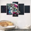 Colorful Lion 1 - Abstract Animal 5 Panel Canvas Art Wall Decor