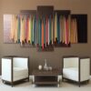Colorful Music Drum Sticks - Music 5 Panel Canvas Art Wall Decor