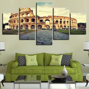 Colosseum Rome Italy 1 - Nature 5 Panel Canvas Art Wall Decor