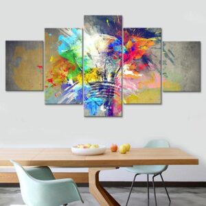 Colour Splash - Abstract 5 Panel Canvas Art Wall Decor