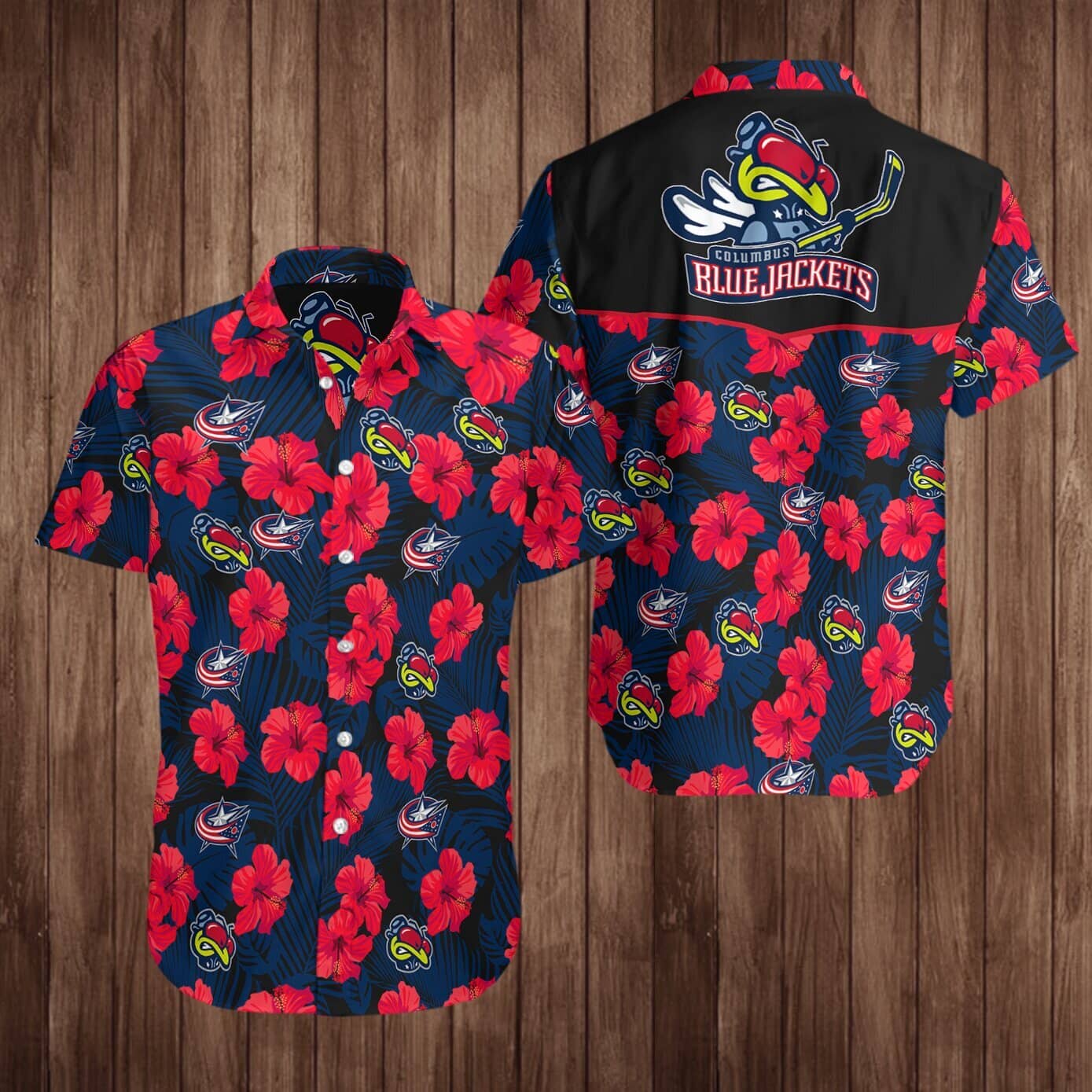 Columbus Blue Jackets Hawaiian Shirt Summer Button Up Columbus Blue Jackets Hawaiian Shirt Summer Button Up