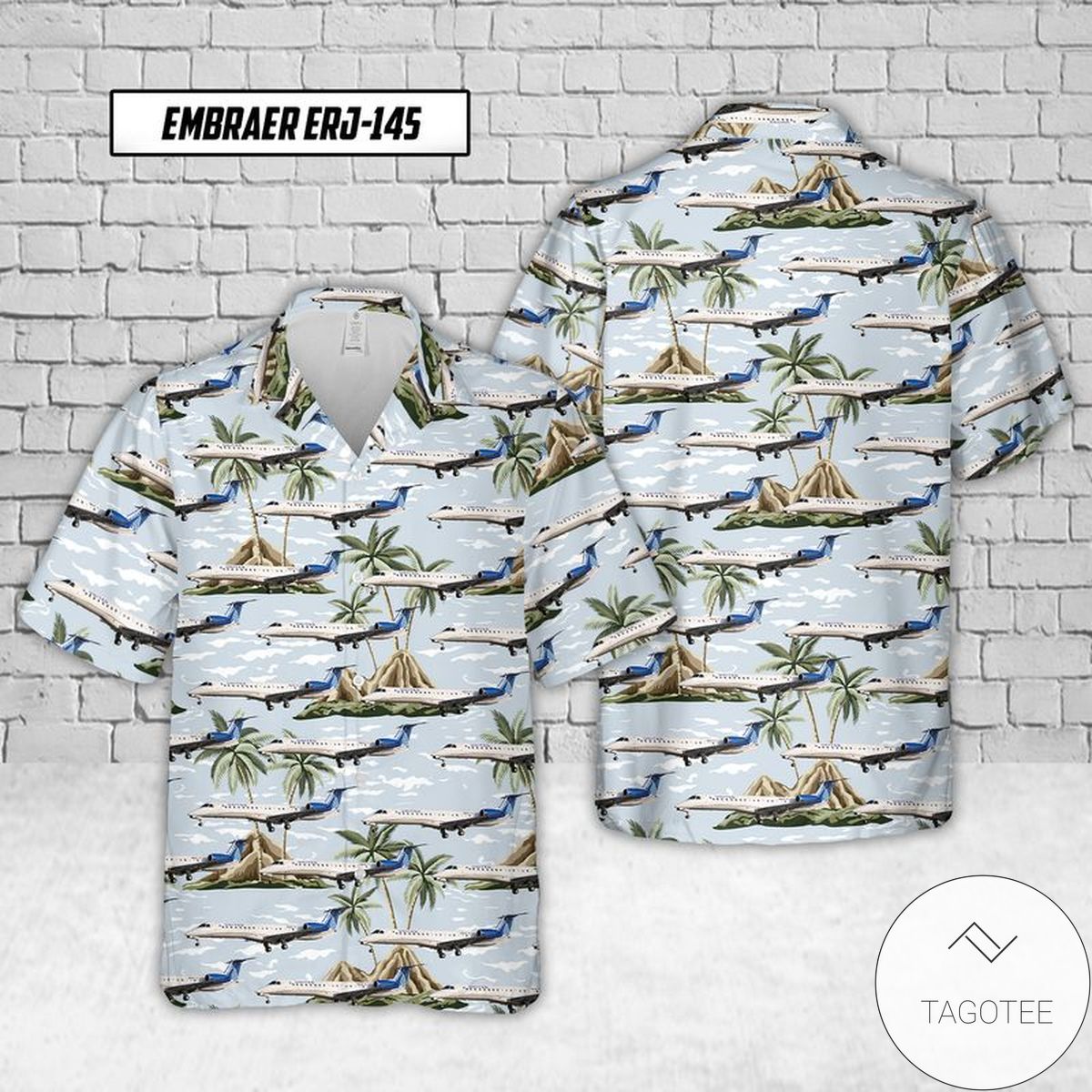 Commutair Embraer Erj-145 Hawaiian Shirt Commutair Embraer Erj-145 Hawaiian Shirt