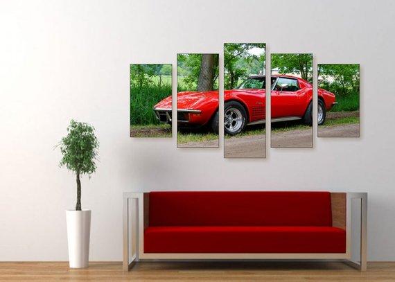 Corvette Stingray - Automative 5 Panel Canvas Art Wall Decor Corvette Stingray - Automative 5 Panel Canvas Art Wall Decor