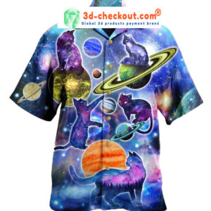 Cosmic Cats Galaxy Fun Hawaiian Shirt