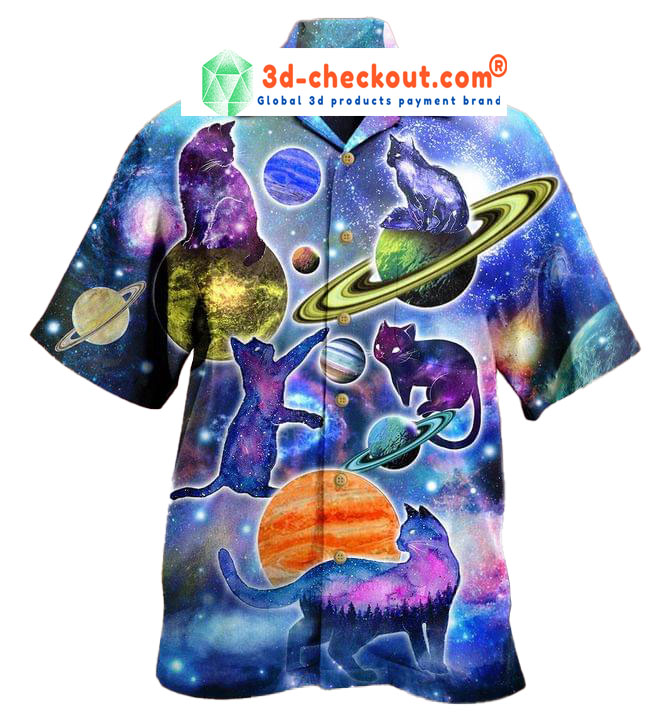 Cosmic Cats Galaxy Fun Hawaiian Shirt Cosmic Cats Galaxy Fun Hawaiian Shirt