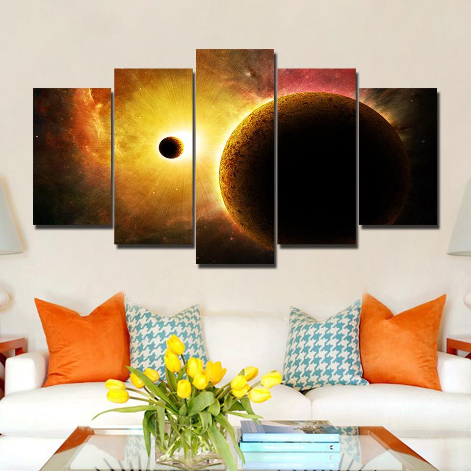 Cosmos Galaxy - Space Universe 5 Panel Canvas Art Wall Decor Cosmos Galaxy - Space Universe 5 Panel Canvas Art Wall Decor