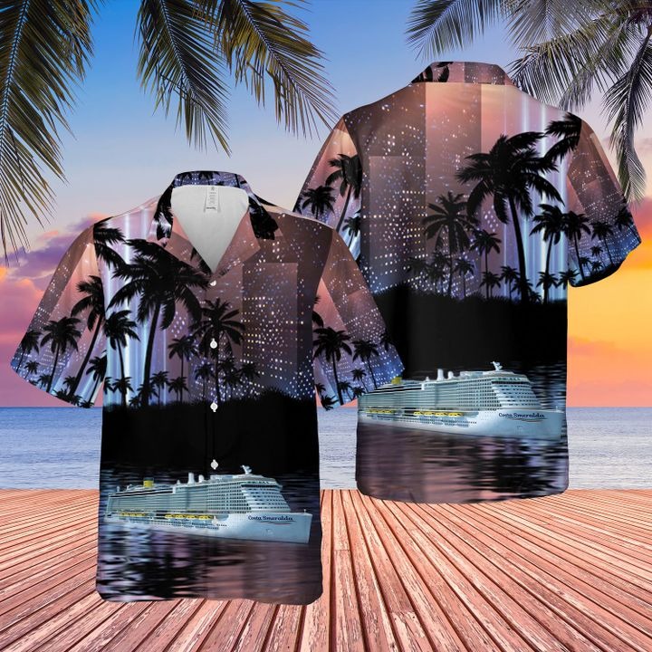 Costa Crociere Costa Smeralda Hawaiian Shirt Costa Crociere Costa Smeralda Hawaiian Shirt