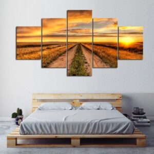 Country Road - Nature 5 Panel Canvas Art Wall Decor