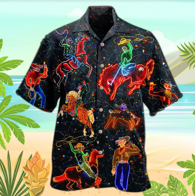 Cowboy Neon Hawaiian Shirt Cowboy Neon Hawaiian Shirt