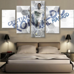 Cristiano Ronaldo Real Madrid Soccer - Famous Person 5 Panel Canvas Art Wall Decor