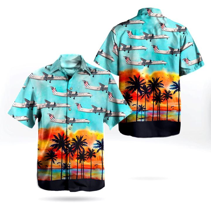 Croatia Airlines Bombardier Dhc-8-402 Q400 Hawaiian Shirt Croatia Airlines Bombardier Dhc-8-402 Q400 Hawaiian Shirt