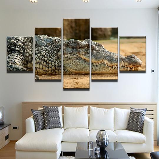 Crocodile - Aniaml 5 Panel Canvas Art Wall Decor Crocodile - Aniaml 5 Panel Canvas Art Wall Decor