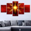 Cross - Abstract 5 Panel Canvas Art Wall Decor