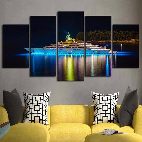 Cruise Ship - Automative 5 Panel Canvas Art Wall Decor Cruise Ship - Automative 5 Panel Canvas Art Wall Decor