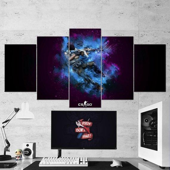 Csgo Counter Strike Global Offensive 01 - Gaming 5 Panel Canvas Art Wall Decor Csgo Counter Strike Global Offensive 01 - Gaming 5 Panel Canvas Art Wall Decor