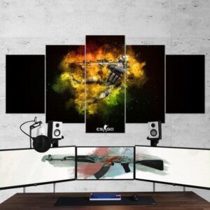 Csgo Counter Strike Global Offensive 02 - Gaming 5 Panel Canvas Art Wall Decor