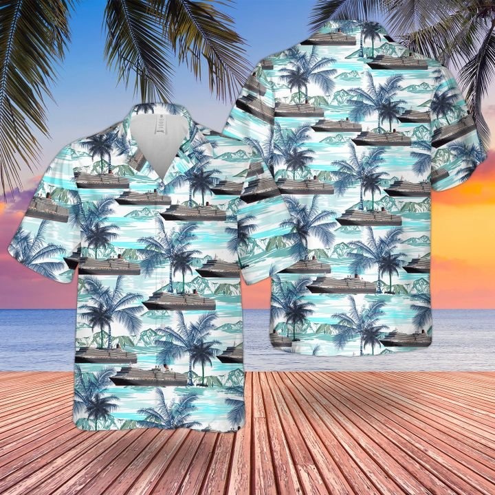 Cunard Line Queen Elizabeth Hawaiian Shirt Cunard Line Queen Elizabeth Hawaiian Shirt