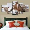 Curious Goat 01 - Animal 5 Panel Canvas Art Wall Decor