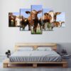 Curious Guernseys Cow - Animal 5 Panel Canvas Art Wall Decor