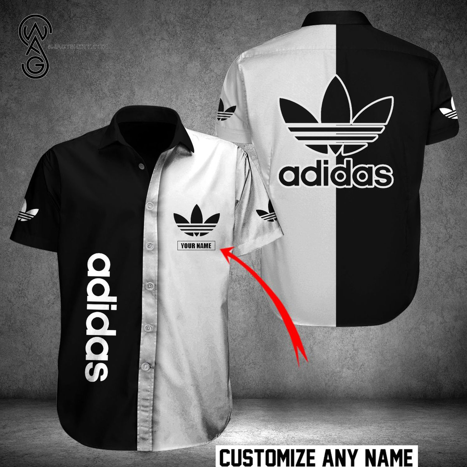 Custom Adidas Full Print Hawaiian Shirt Custom Adidas Full Print Hawaiian Shirt