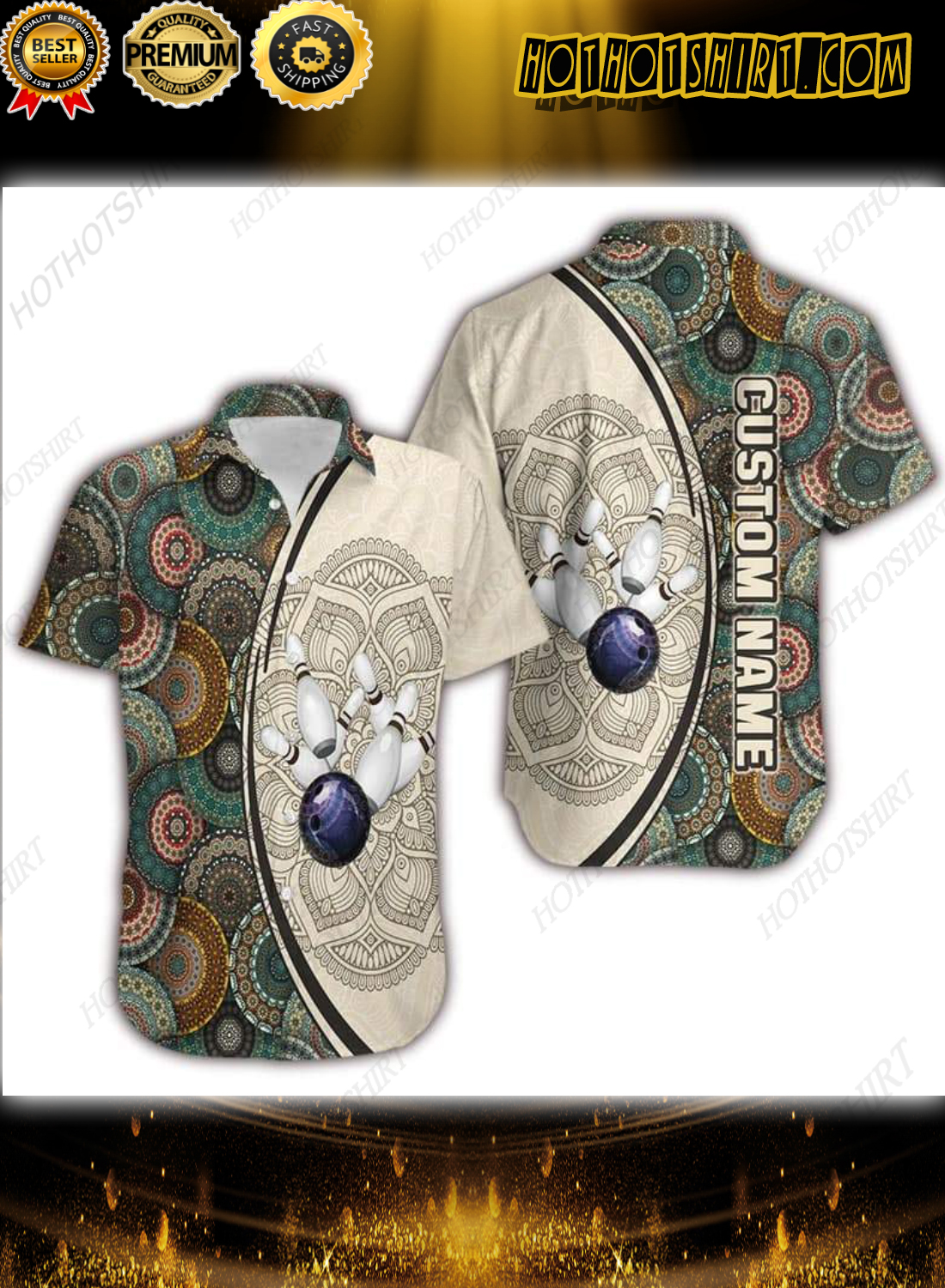 Custom Name Bowling Mandala Hawaiian Shirt Custom Name Bowling Mandala Hawaiian Shirt