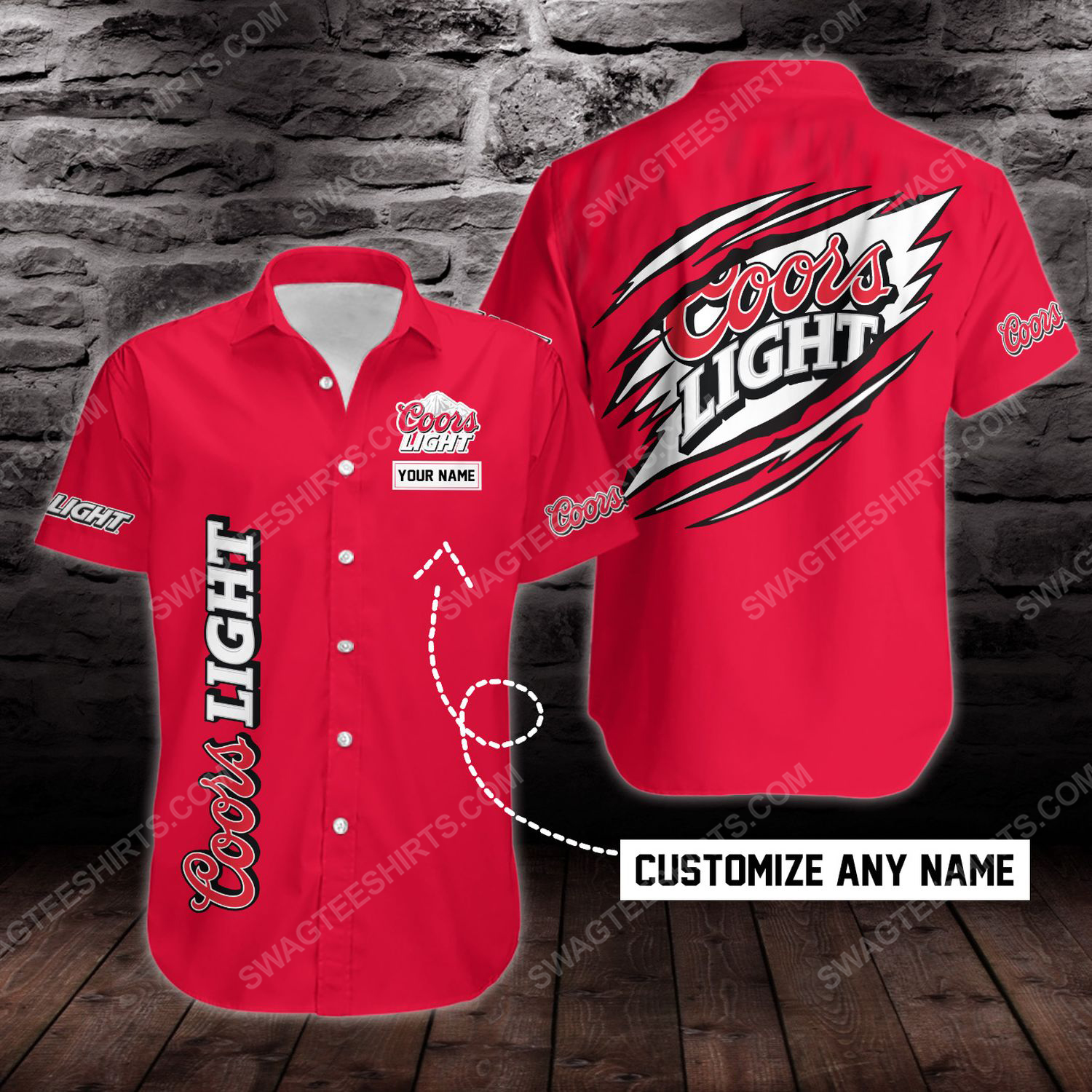 Custom Name Coors Light Beer Short Sleeve Hawaiian Shirt Custom Name Coors Light Beer Short Sleeve Hawaiian Shirt