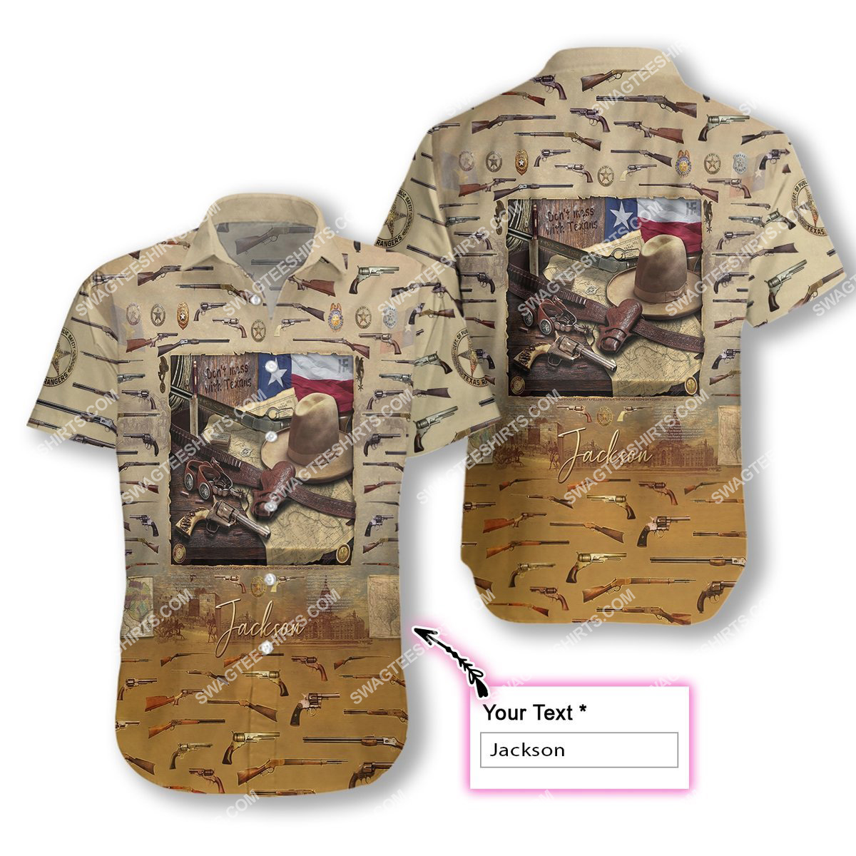 Custom Name Dont Mess With Texas Vintage All Over Printed Hawaiian Shirt Custom Name Dont Mess With Texas Vintage All Over Printed Hawaiian Shirt